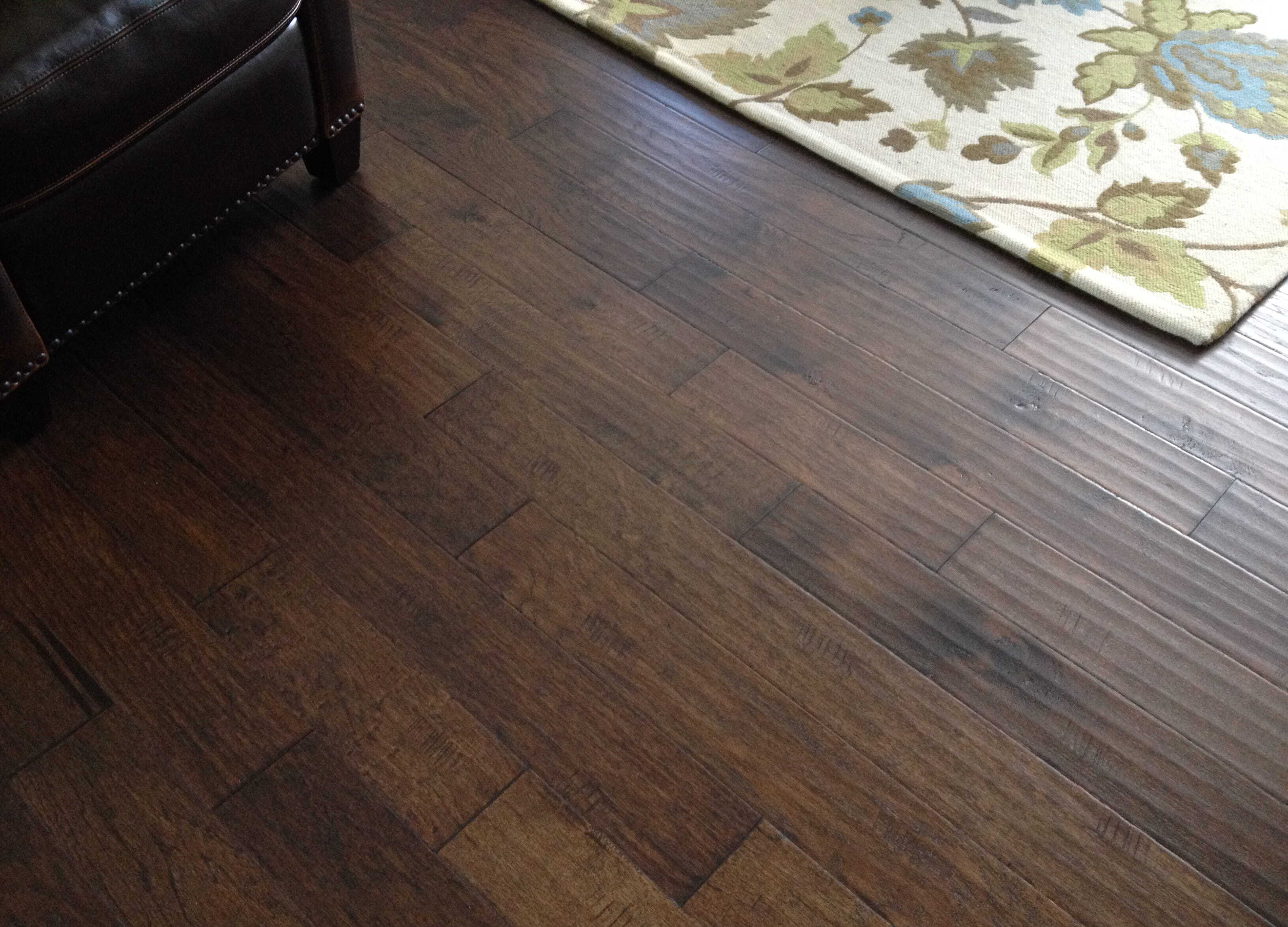 Dark walnut hardwood flooring installation