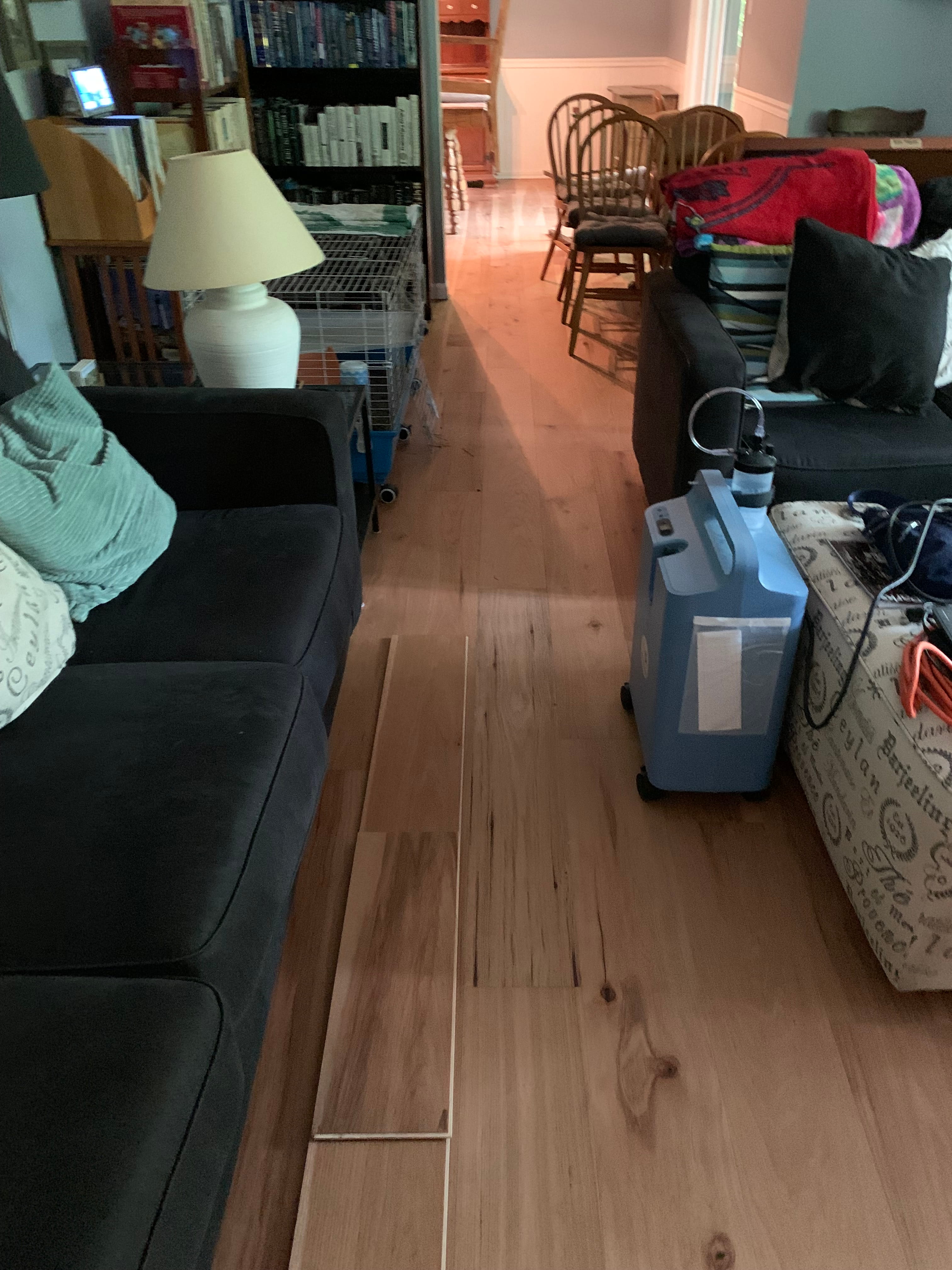 Natural hardwood flooring in living room