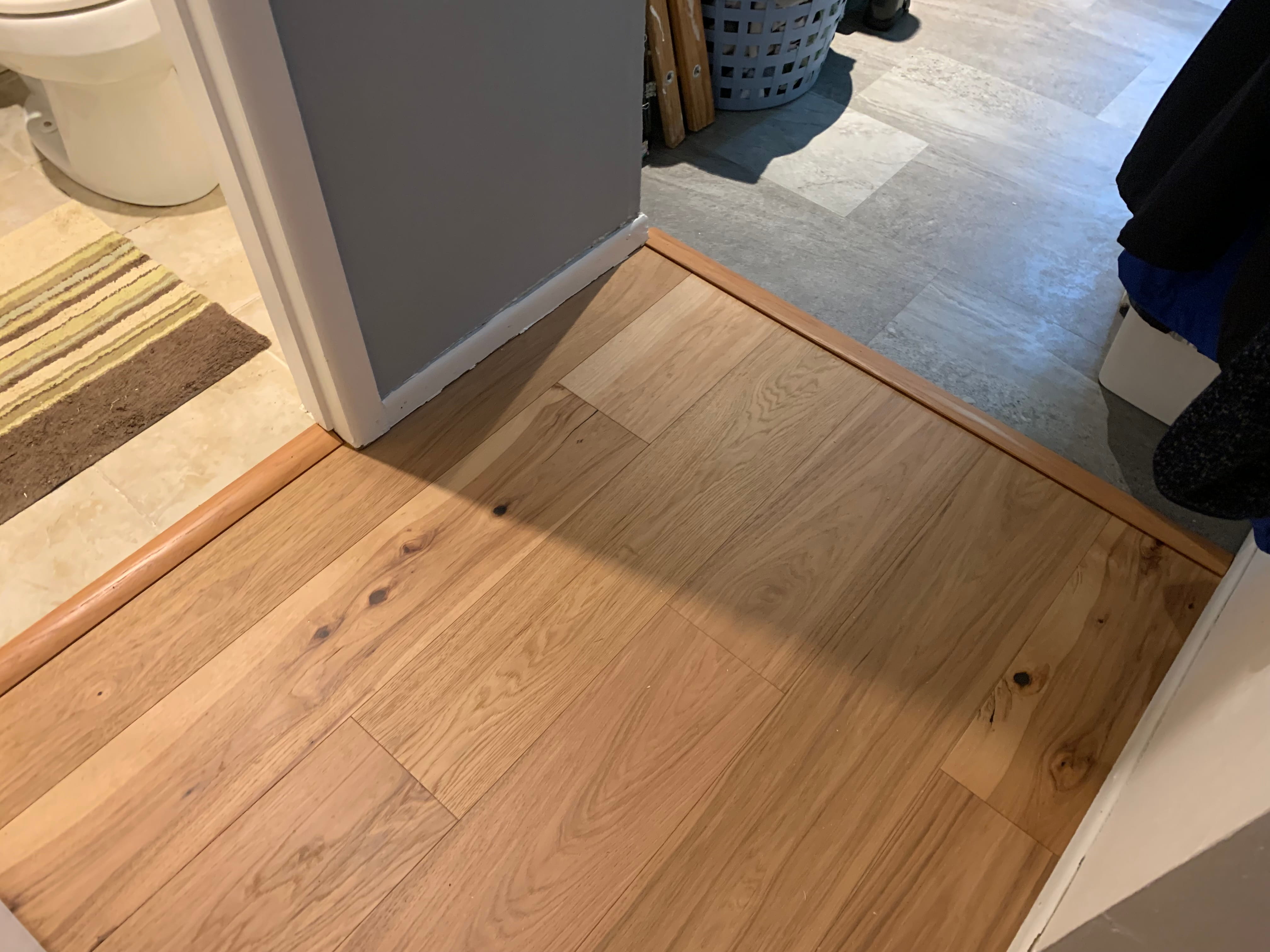 Hardwood flooring transition and threshold detail