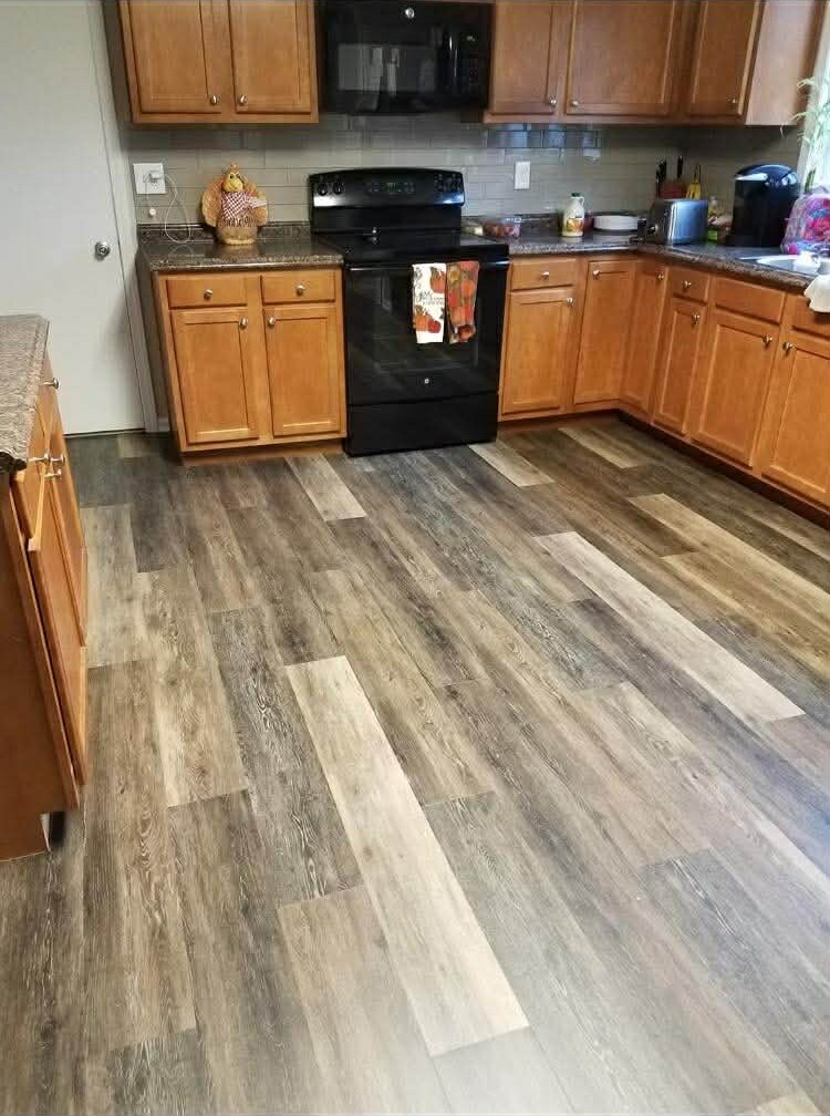 Waterproof LVP installed in a Fenton kitchen